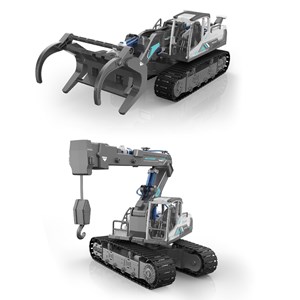 Machinerie hydraulique 6 en 1 pour construire. 223 pièces.