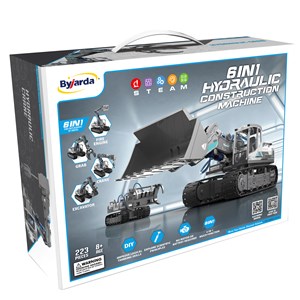 Machinerie hydraulique 6 en 1 pour construire. 223 pièces.