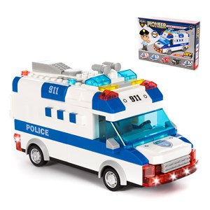 Fourgonnette de police avec lumières et effets sonores. À construire, 68 pièces.