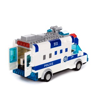 Fourgonnette de police avec lumières et effets sonores. À construire, 48 pièces.