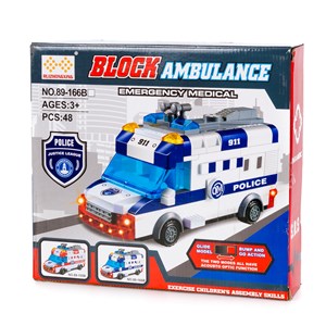 Fourgonnette de police avec lumières et effets sonores. À construire, 48 pièces.