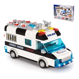 Fourgonnette de police swat avec lumières et effets sonores.