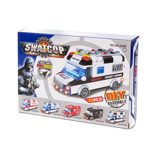 Fourgonnette de police swat avec lumières et effets sonores.