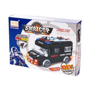 Fourgonnette de police swat avec lumières et effets sonores.