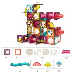 Jeu de course de billes. Pièces magnétiques transparentes.