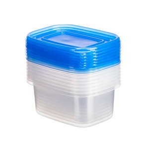 Ensemble de 8 boîtes rectangulaires. Capacité de 660 ml.