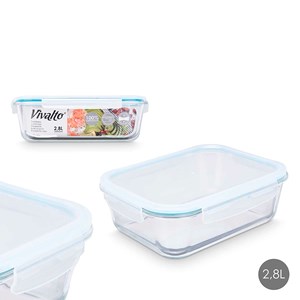 Boîte à déjeuner en borosilicate hermétique 2800ml