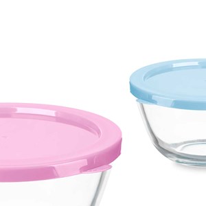 Set 4 boites à lunch borosil rouge 800&nbsp;1000&nbsp;1600&nbsp;2100ml