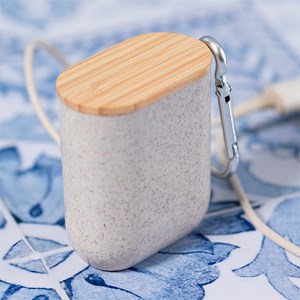 Câble chargeur triple avec boîtier en paille de blé : micro usb, type c.