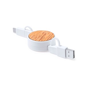 Câble chargeur nature en coco, données. Câble extensible. Connexion micro usb.