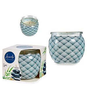 Bougie parfumée dans un pot en verre odeur de spa maison.