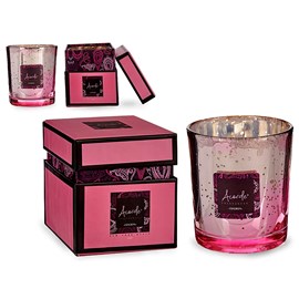 Bougie parfumée dans un pot avec boîte, odeur de fraises à la crème.200 ml, 42h