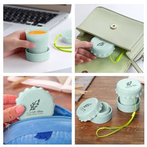 Gobelet pliable en fibres naturelles 130ml. Fabriqué en canne de blé.