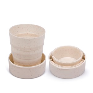 Gobelet pliable en fibres naturelles 130ml. Fabriqué en paille de blé.