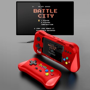 Console de jeux vidéo x7 avec écran et 500 jeux 8 bits inclus.