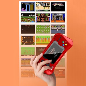 Console de jeux vidéo x7 avec écran et 500 jeux 8 bits inclus.