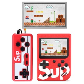 Console rétro de jeux vidéo avec écran et 400 jeux inclus.