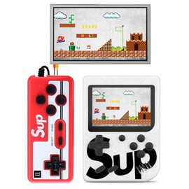 Console rétro de jeux vidéo avec écran et 400 jeux inclus.