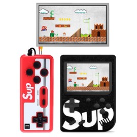 Console rétro de jeux vidéo avec écran et 400 jeux inclus.