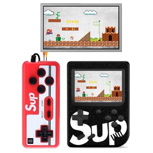 Console rétro de jeux vidéo avec écran et 400 jeux inclus.