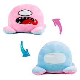 Peluche réversible among us avec 2 faces, de 16 cm.