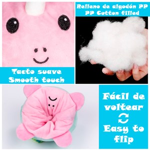 Licorne récversible pauline émoji 20cms.