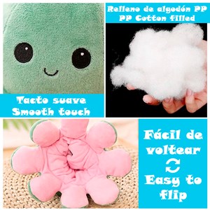 Poulpe réversible paul émoji 20cms.