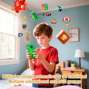 Téléphone enfant avec 18 jeux et apprentissage en anglais.