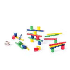 Dokym, jeu de compétence de 33 pièces en bois, avec un étui en tissu.