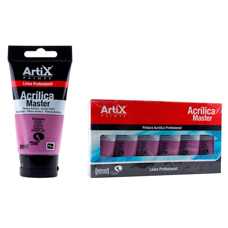 Pack 6 uds. Peinture acrylique expert 75 ml purple expert