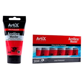 Pack de 6 uds. Peinture acrylique expert 75 ml rouge primaire