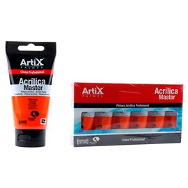 Pack de 6 uds. Peinture acrylique expert 75 ml orange