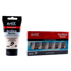 Pack de 6 uds. Peinture acrylique expert 75 ml blanc titane