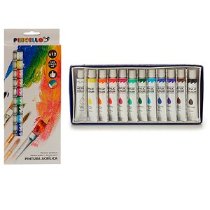 Set de 12 pots de peinture acrylique 12 ml.