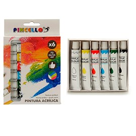 Set de 6 pots de peinture acrylique 12 ml.