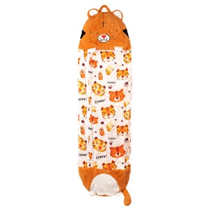 Sac de couchage convertible en coussin, pour enfants, tigre. Tactile peluche.