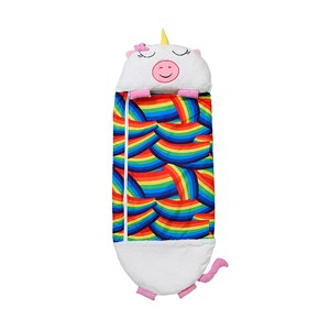Sac de couchage convertible en coussin, pour enfants, licorne. Tactile peluche.