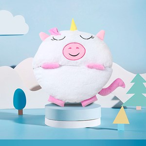 Sac de couchage convertible en coussin, pour enfants, licorne. Tactile peluche.