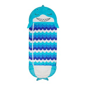 Sac de couchage convertible en coussin, pour enfants, baleine bleue.