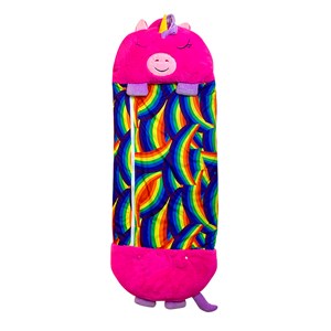 Sac de couchage convertible en coussin, pour enfants, licorne rose.