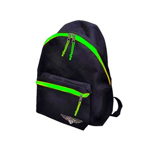 Grande sac à dos éco noir fermeture éclair jaune