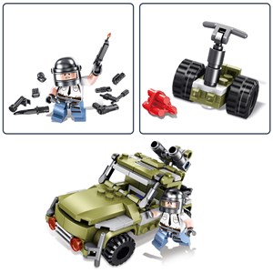 Tout terrain militaire 10 en 1, avec 215 pièces.