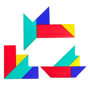 Puzzle en bois présenté dans une boîte en métal. Inclut un livret avec 48 défis.