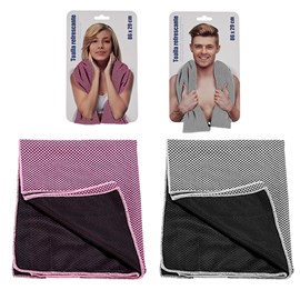 Serviette rafraîchissante 86x29cm. 2 couleurs aléatoires.