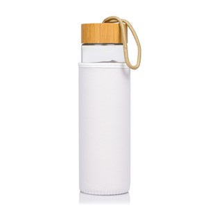 Bidon lurok nature en bambou et cristal de 530 ml. Bouchon en bambou.