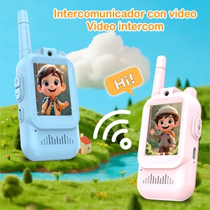 Walkie-talkie pour enfants avec intercom avec vidéo et 4 modes d'affichage.