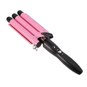 Fer à friser 3 tubes avec corps chauffant ptc et 2 niveaux de température.