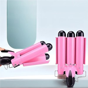 Fer à friser 3 tubes avec corps chauffant ptc et 2 niveaux de température.