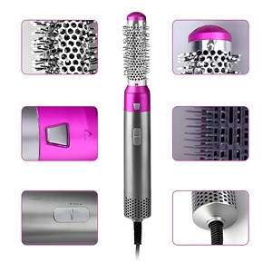 Brosse à air chaud 5 en 1, avec température réglable et 5 buses.