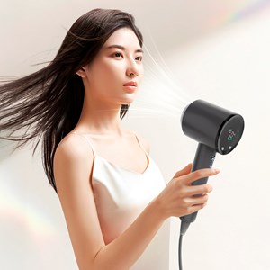 Sèche-cheveux de 1400w de puissance, mode froid et 3 niveaux de chaleur.